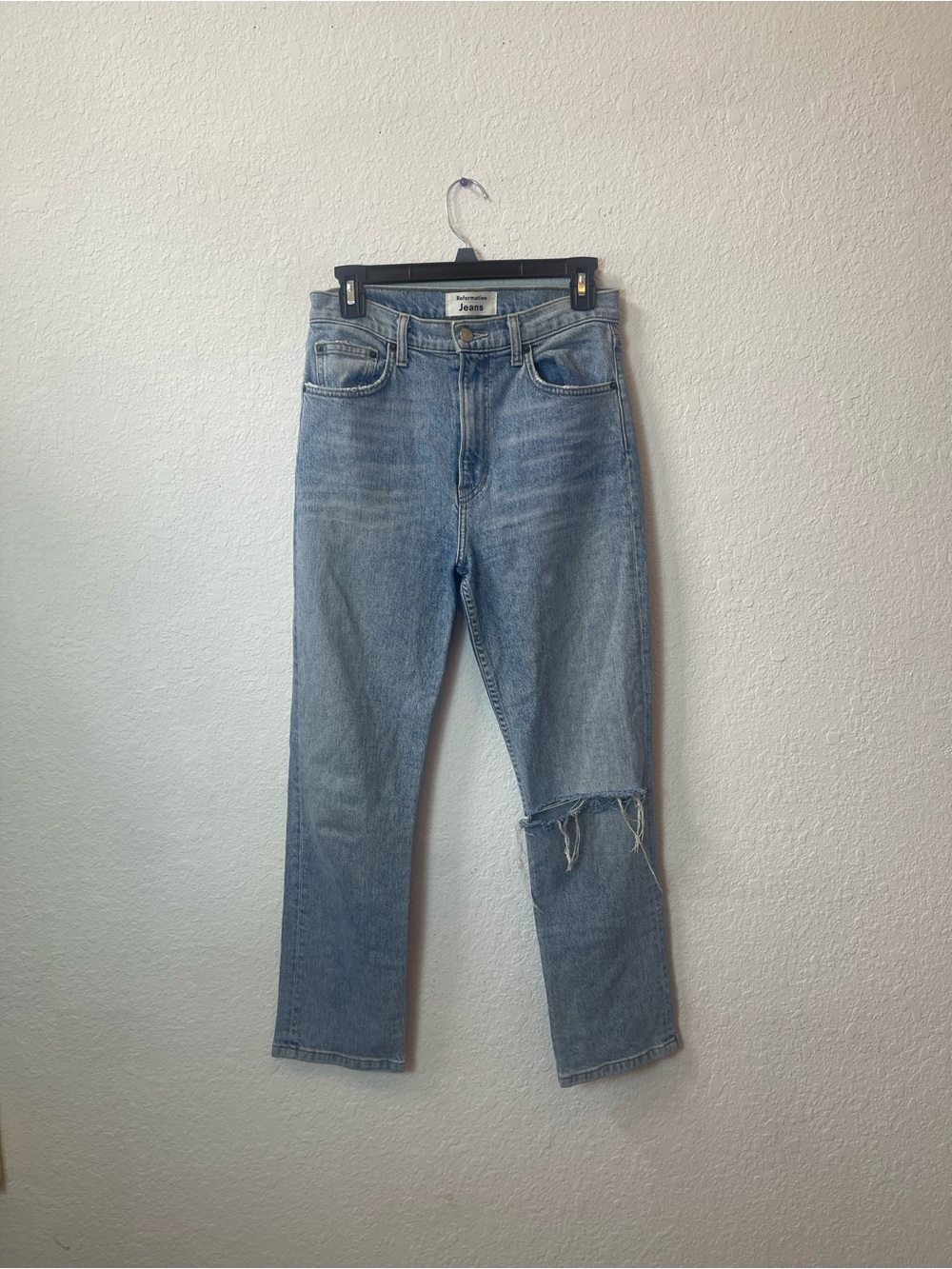 Reformation jeans high rise straight cropped jeans size 27